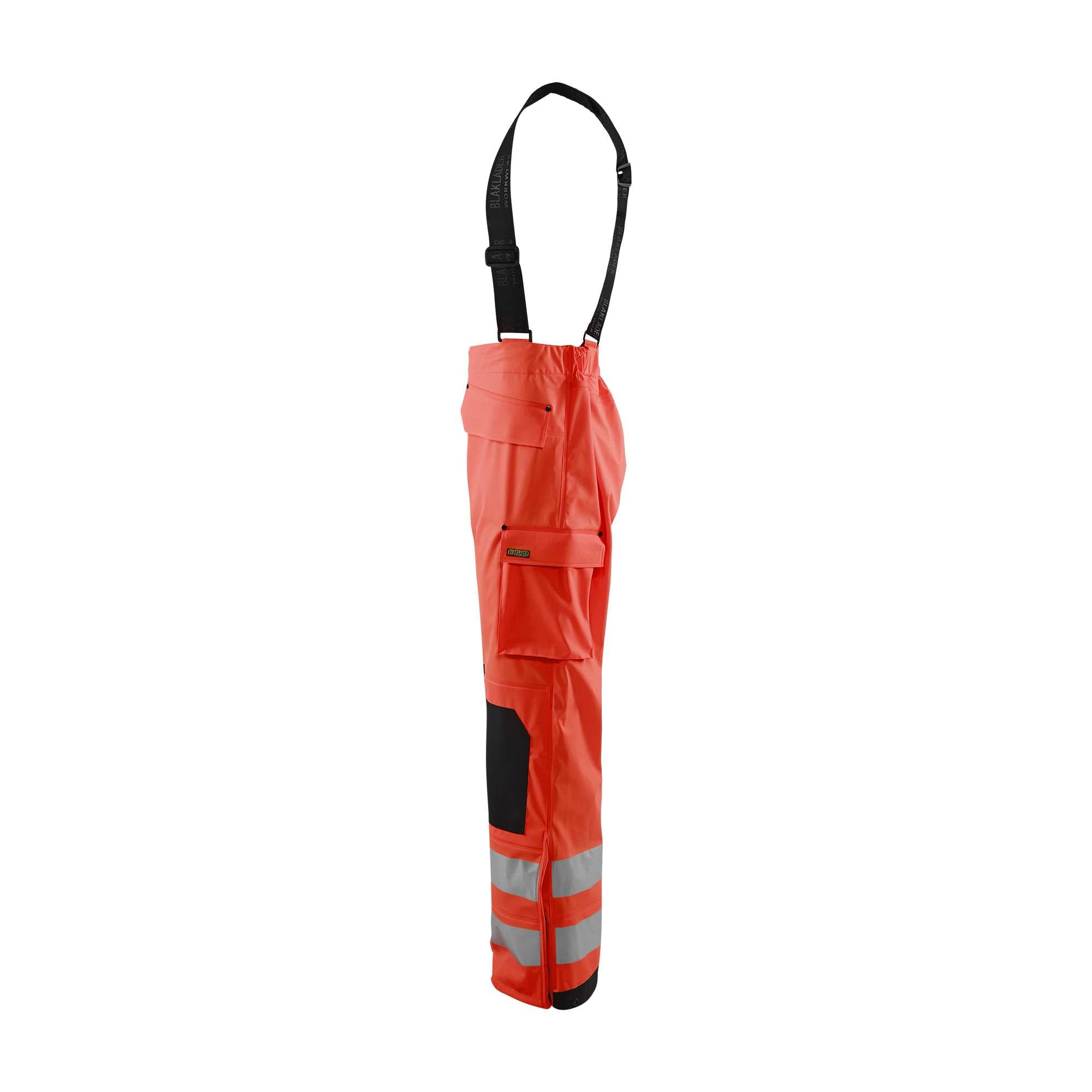 BLAKLADER 13022003 Rain Trousers Hi Vis LEVEL 2 Hi Vis Reflective Work Trousers Men - Waterproof